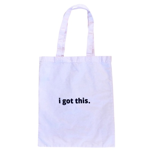 NWOT Parker Pink Canvas Tote Bag with Motivational Print - Picture 5 of 7